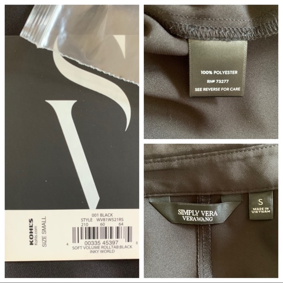 NWT Simply Vera Vera Wang chiffon blouse Size S. - Picture 8 of 8